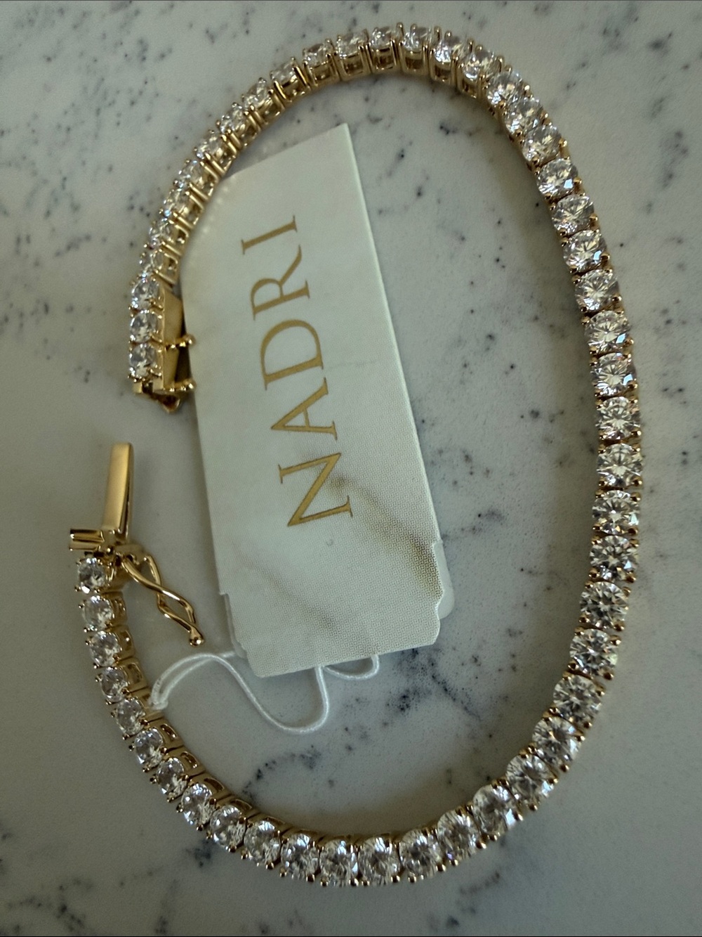 NADRI PERFECT TENNIS 3MM CZ 6.5" BRACELET in Gold NWT